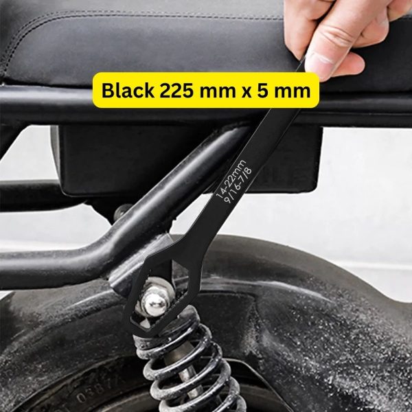 Black 225 mm x 5 mm 8–24 mm Universal Multifunction Torx Adjustable Double-Head Wrench
