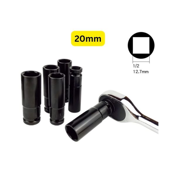 20mm x 78mm Length Extra Long Deep Impact Box Socket Metric Air Pneumatic Box Sockets Set Auto Repair Tools