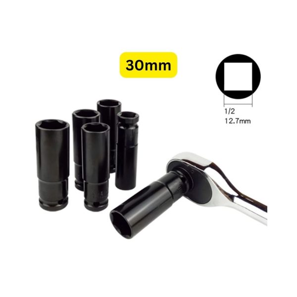 30mm x 78mm Length Extra Long Deep Impact Box Socket Metric Air Pneumatic Box Sockets Set Auto Repair Tools